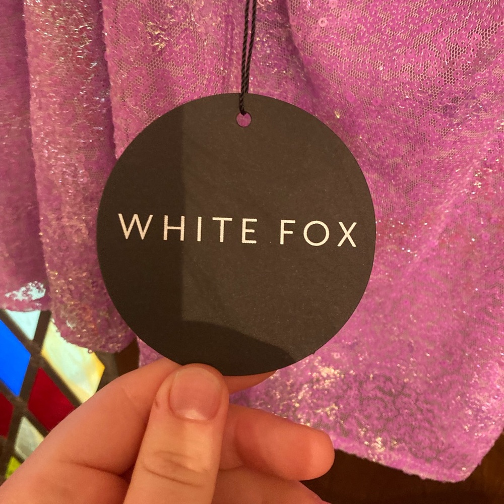 White Fox Boutique Lilac Need A Reason Sequin Mini Dress - Picture 5 of 9